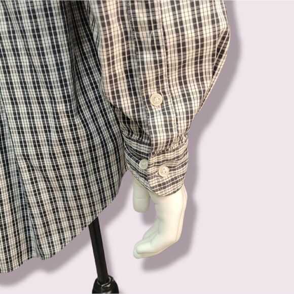BLACK & white cherkered hathaway sport button down | size large - Picture 3 of 6
